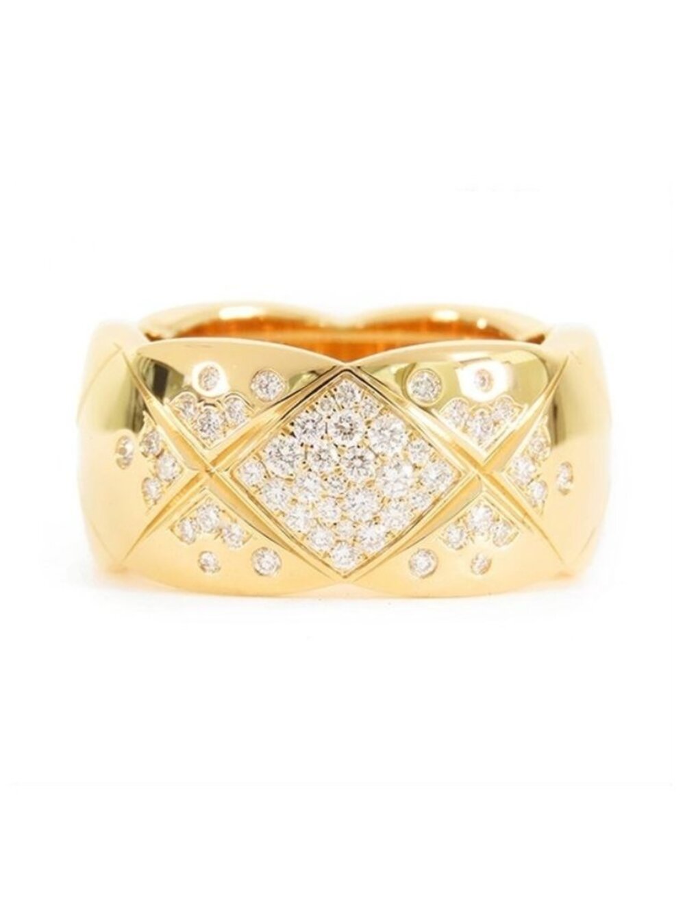 Chanel Ring Yellow Gold 18K Diamond Coco Crush Large